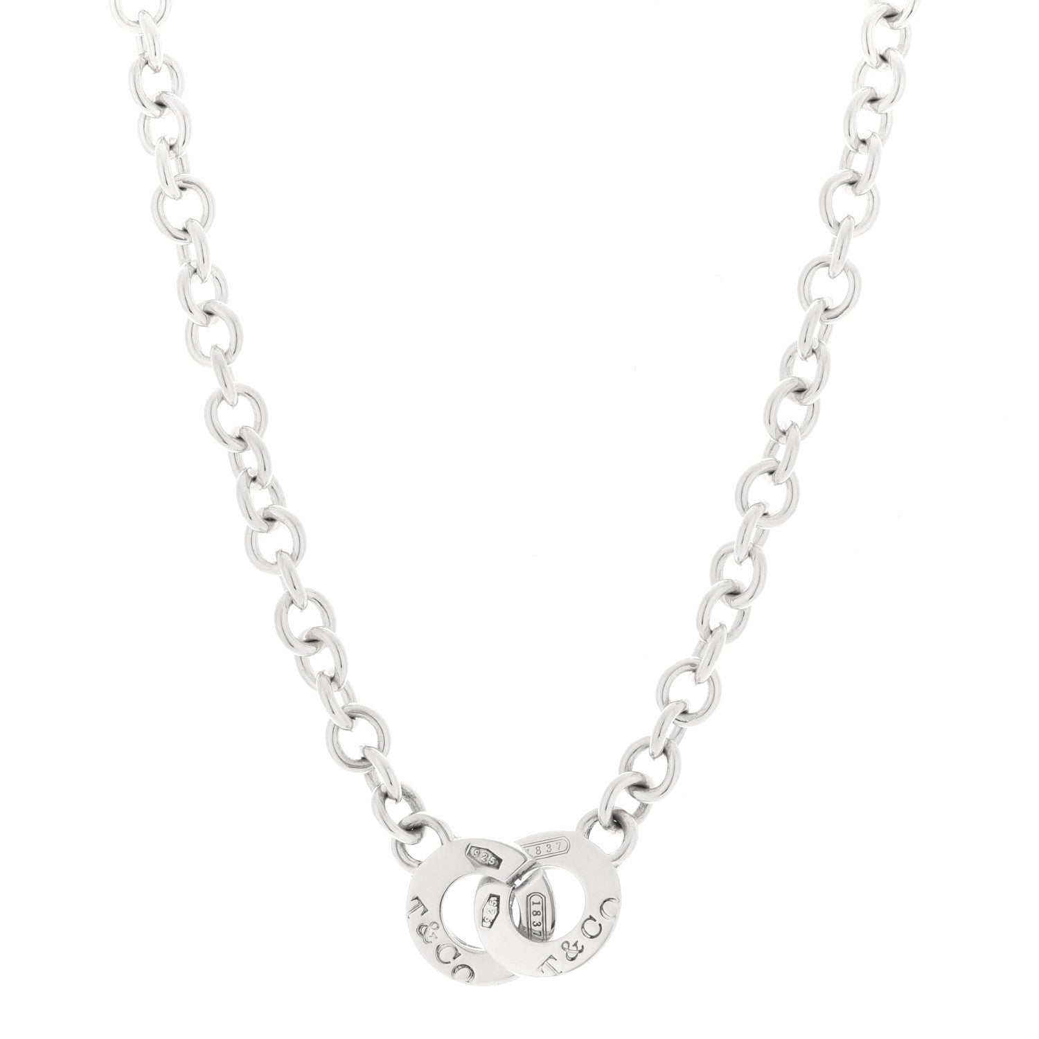 Tiffany Sterling Silver 1837 Circle Clasp Necklace 1 of 6