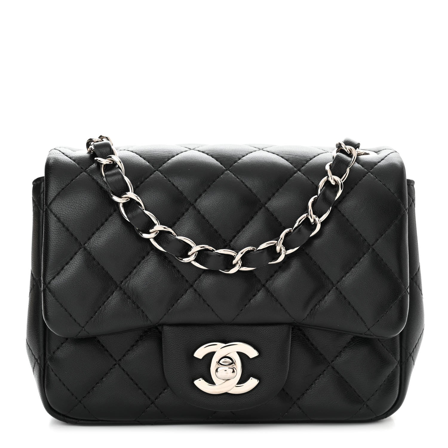 Chanel Lambskin Quilted Mini Square Flap Black 1 of 14