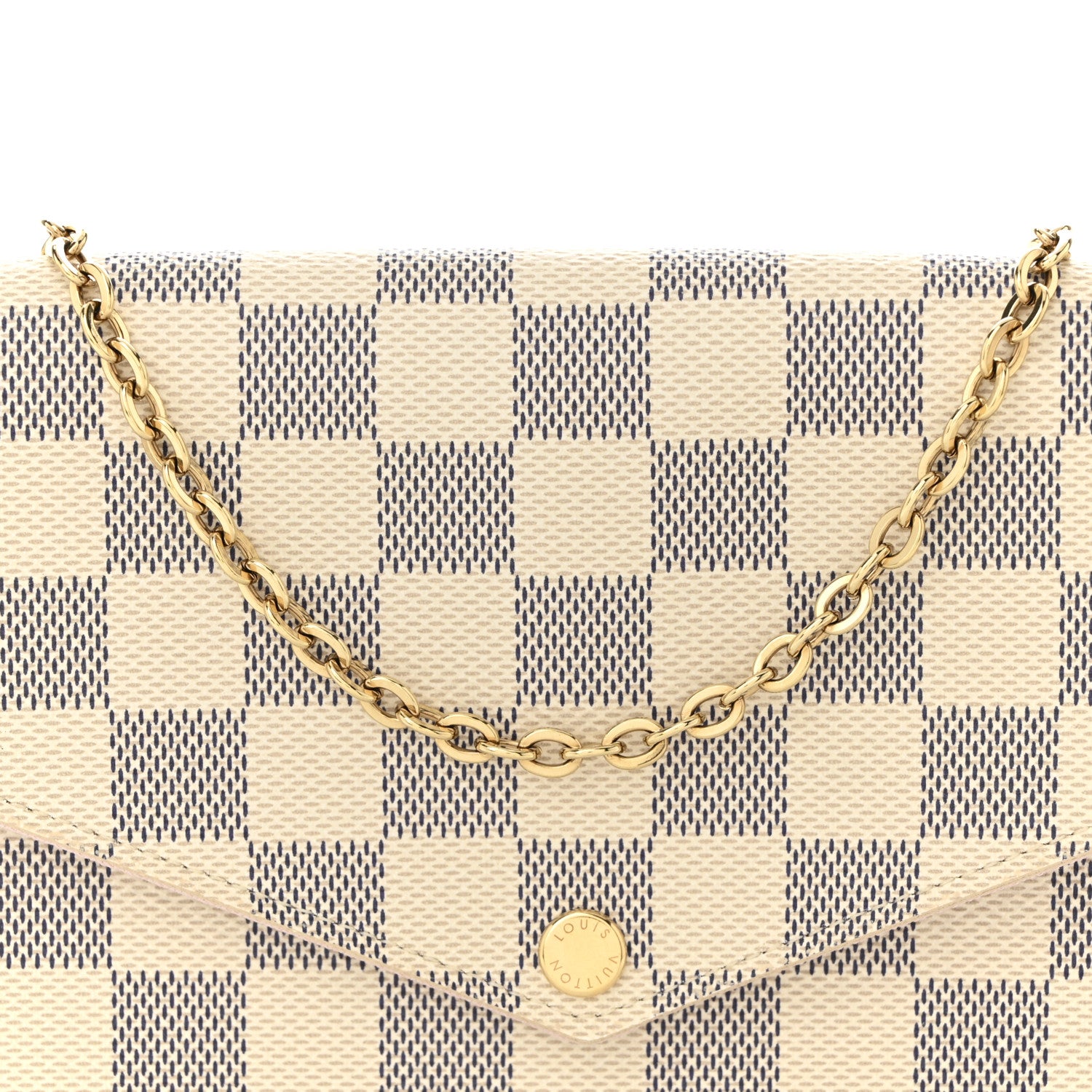 Louis Vuitton Damier Azur Pochette Felicie Chain Wallet Rose Ballerine 9 of 11