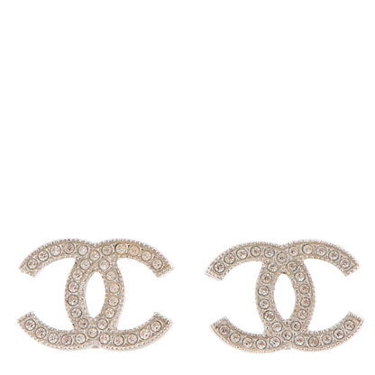 Chanel Crystal CC Earrings Silver 1 of 4