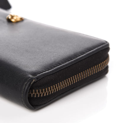 Gucci Calfskin Tiger Head Zip Around Wallet Black 5 of 9