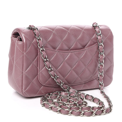 Chanel Metallic Lambskin Quilted Mini Rectangular Flap Pink 3 of 11