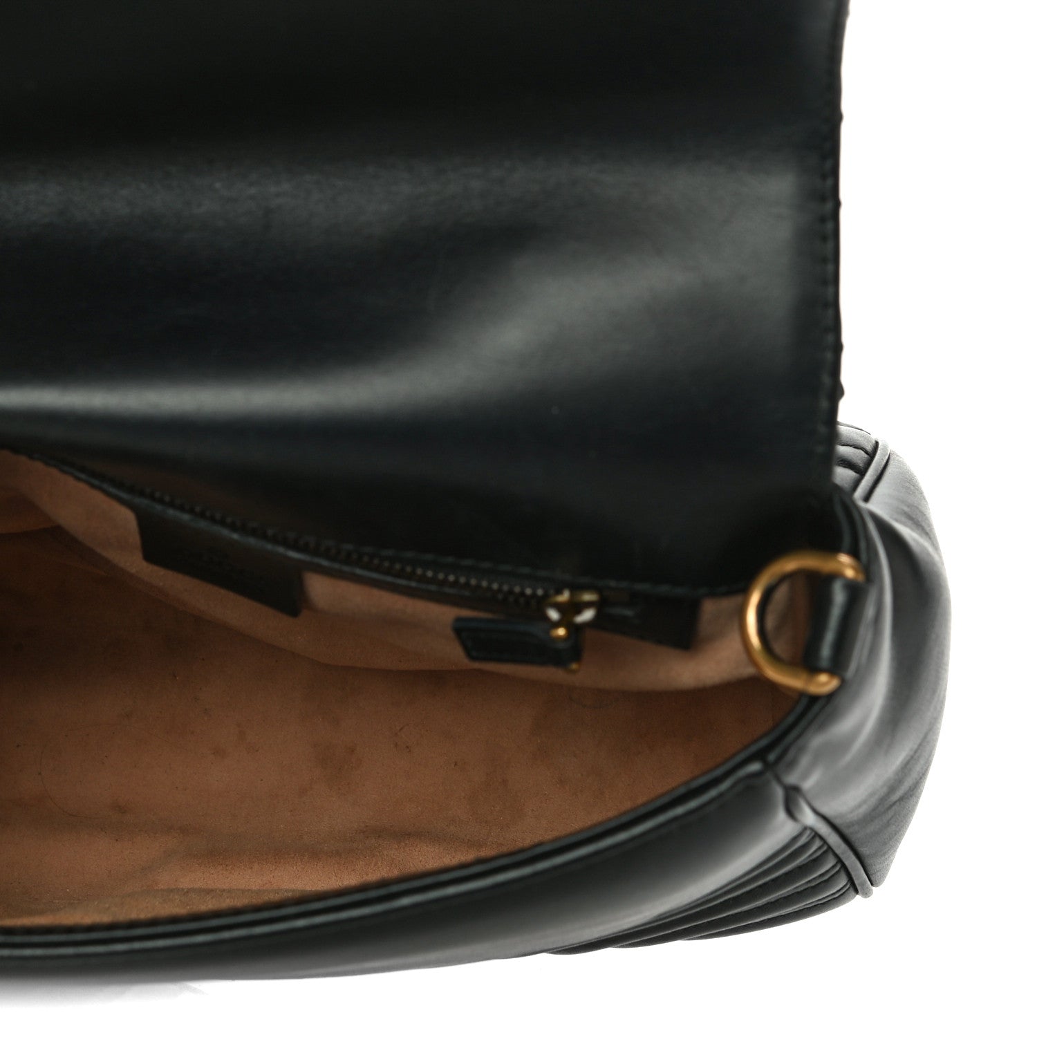 Gucci Calfskin Matelasse Small GG Marmont Top Handle Shoulder Bag Black 5 of 13