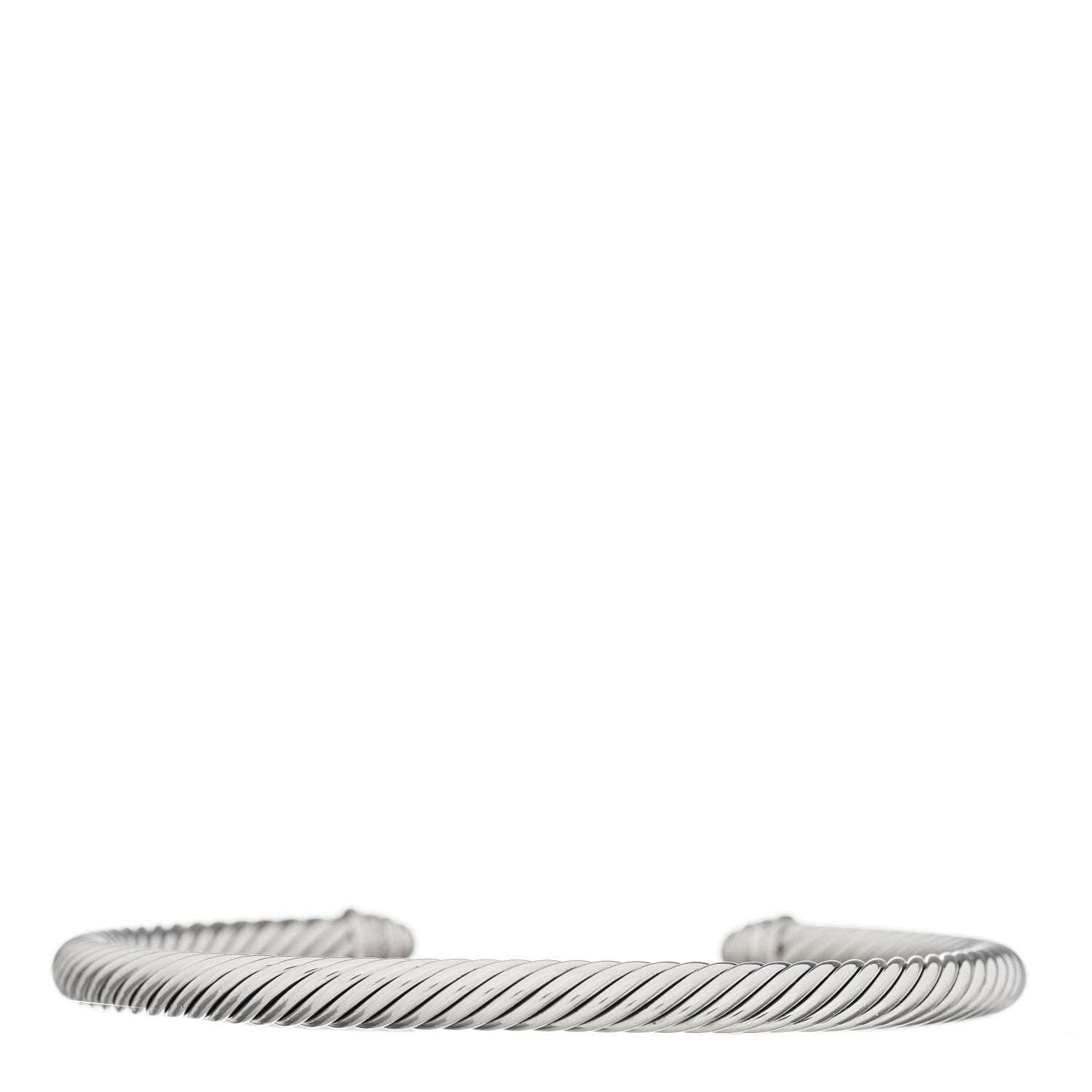 David Yurman Sterling Silver Diamond 5mm Cable Classics Dome Bracelet 2 of 3