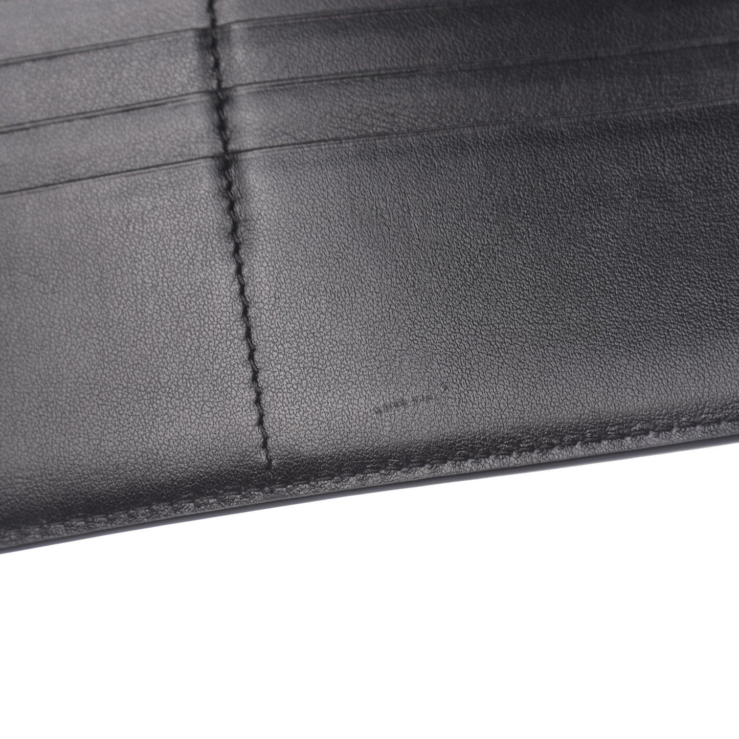 Grained Calfskin Large Multifunction Strap Wallet Black