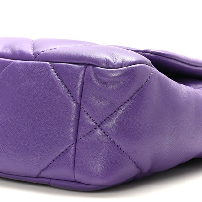 Chanel Goatskin Quilted Medium Chanel 19 Flap Violet Purple 9 of 9