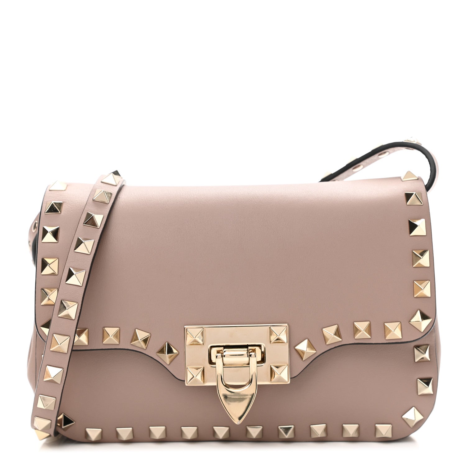 Valentino Garavani Calfskin Mini Rockstud Crossbody Bag Poudre 1 of 9