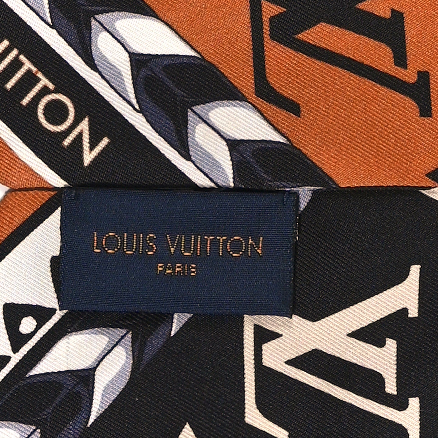 Silk Monogram LV Crafty Bi Color BB Bandeau Caramel Black