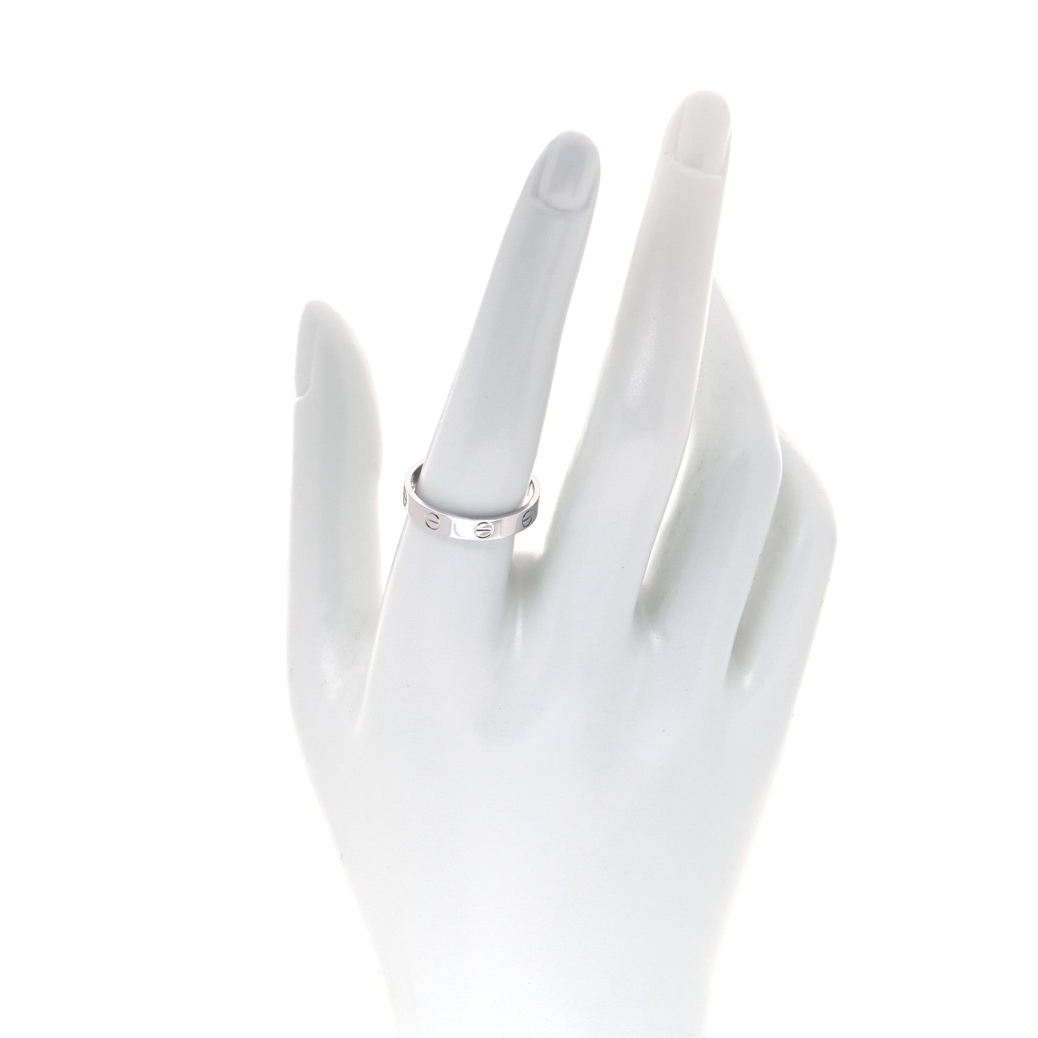 Cartier 18K White Gold 3.5mm LOVE Wedding Band Ring 58 8.25 4 of 11