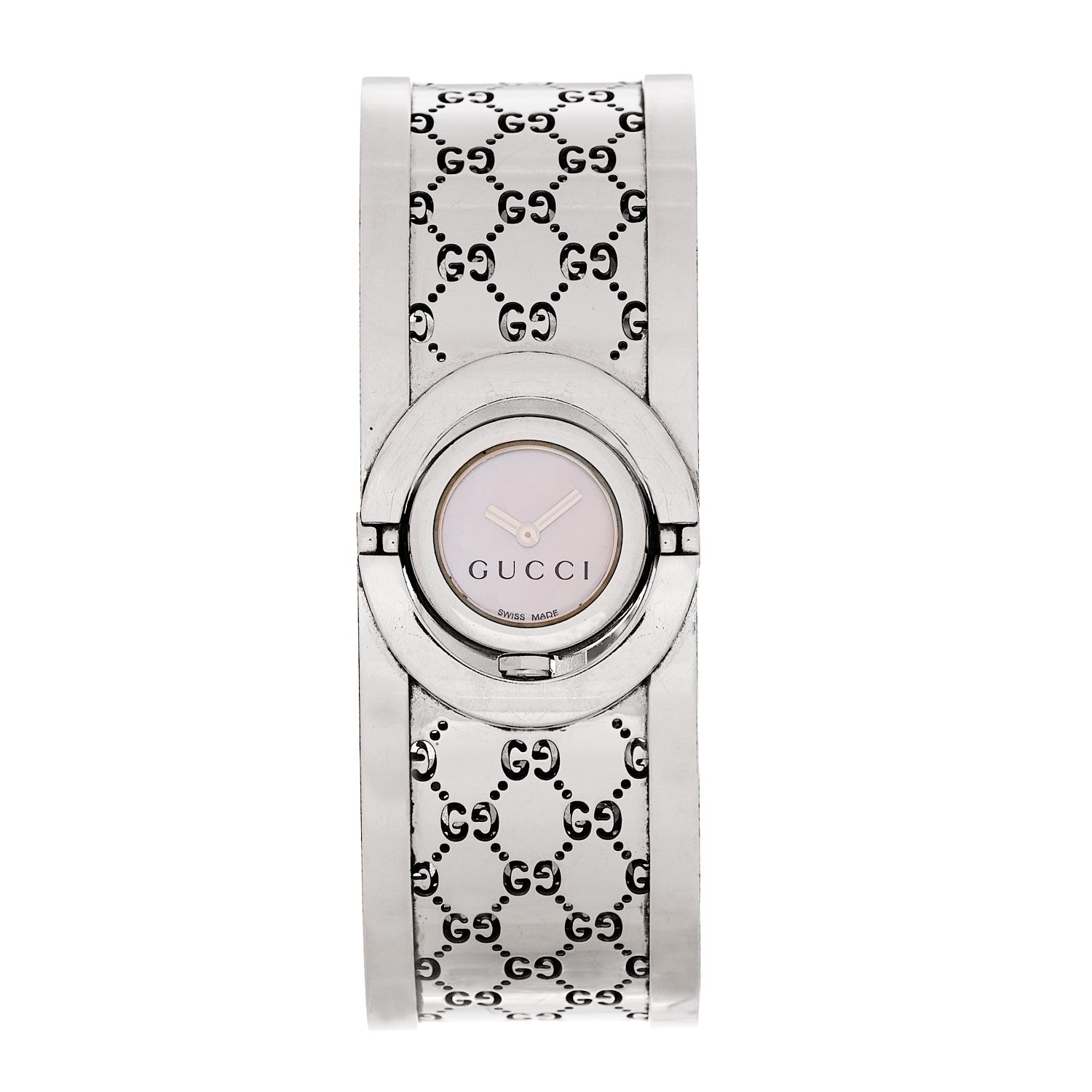 Gucci Stainless Steel Pink Mother of Pearl 23mm Twirl Quartz Watch 1 of 4