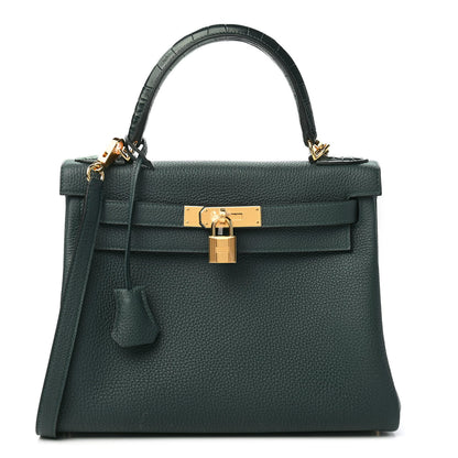 Hermes Togo Matte Alligator Kelly Retourne Touch 28 Vert Cypress 1 of 11