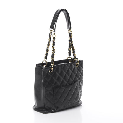 Chanel Caviar Quilted Petit Shopping Tote PST Black 2 of 9