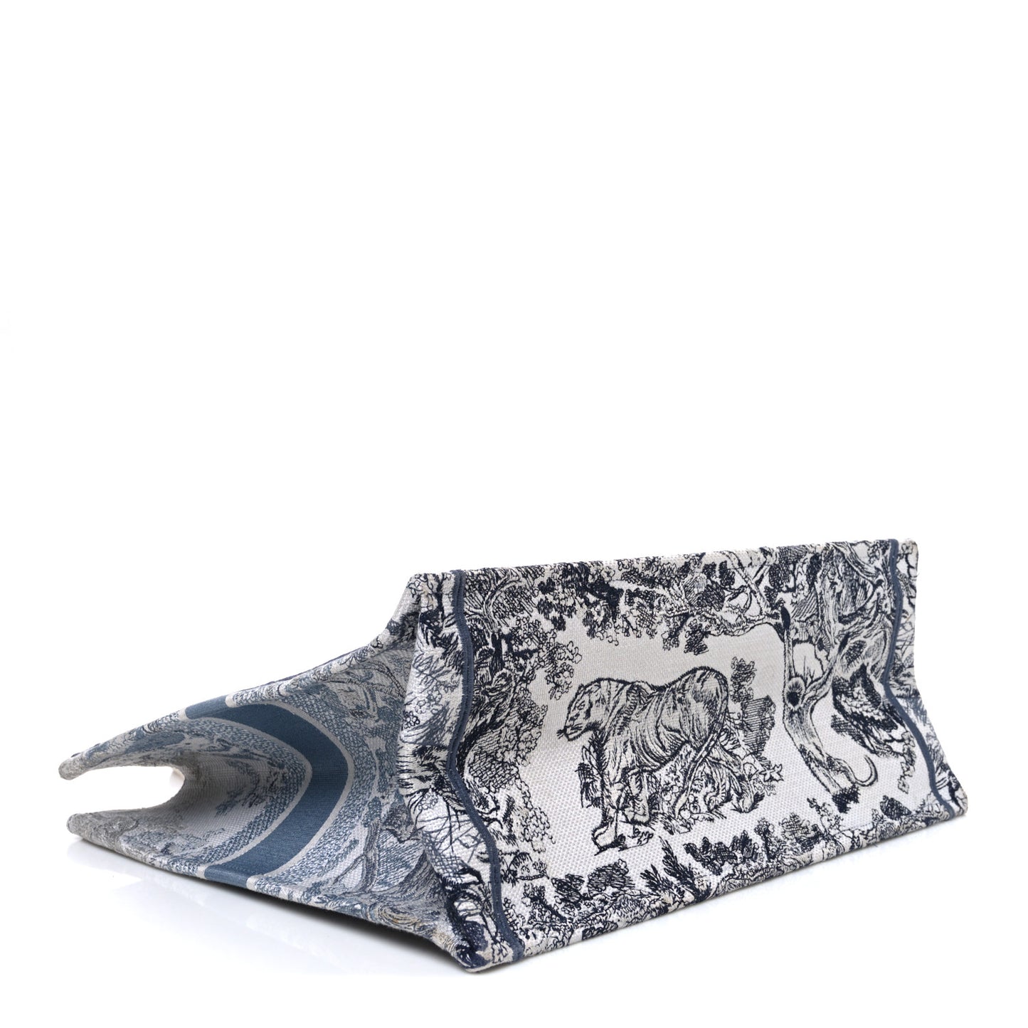 Gradient Canvas Embroidered Large Dioriviera Toile De Jouy Book Tote Blue