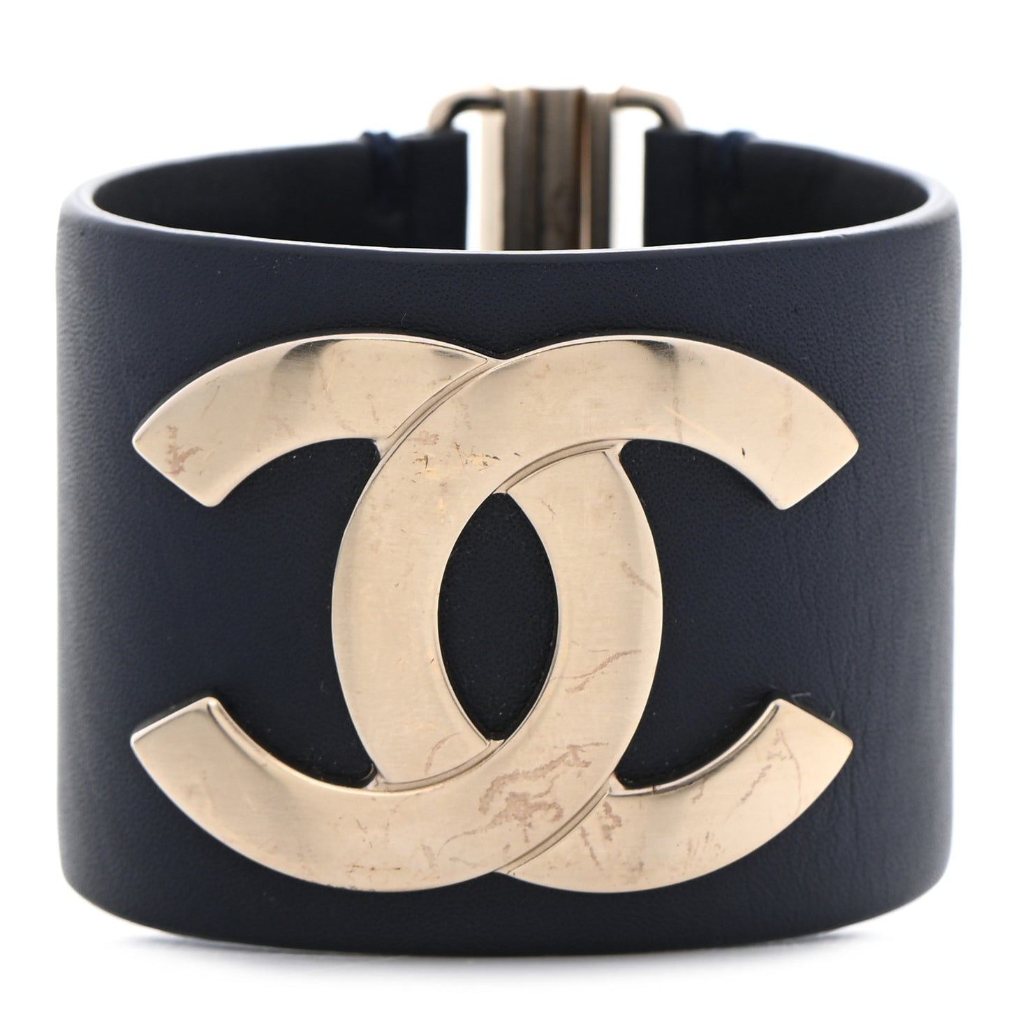 Calfskin CC Wide Cuff S Navy