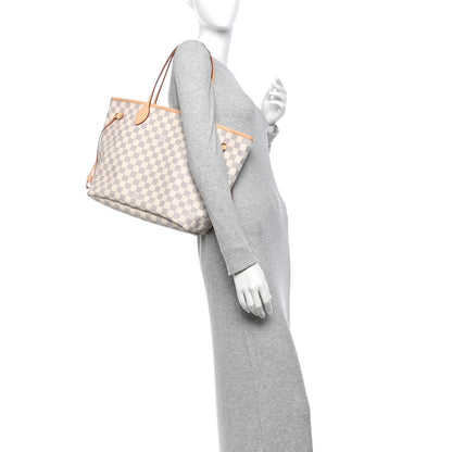 Louis Vuitton Damier Azur Neo Neverfull MM Rose Ballerine 2 of 12