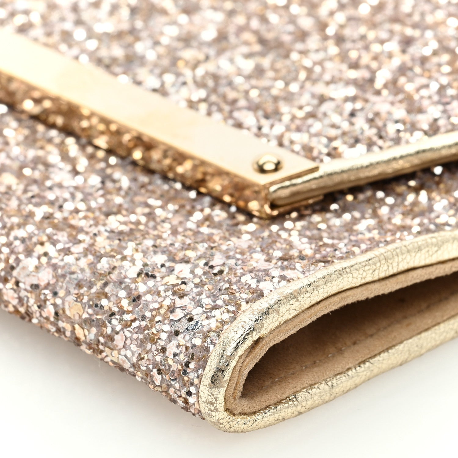 Jimmy Choo Coarse Glitter Margot Clutch Nude 9 of 9