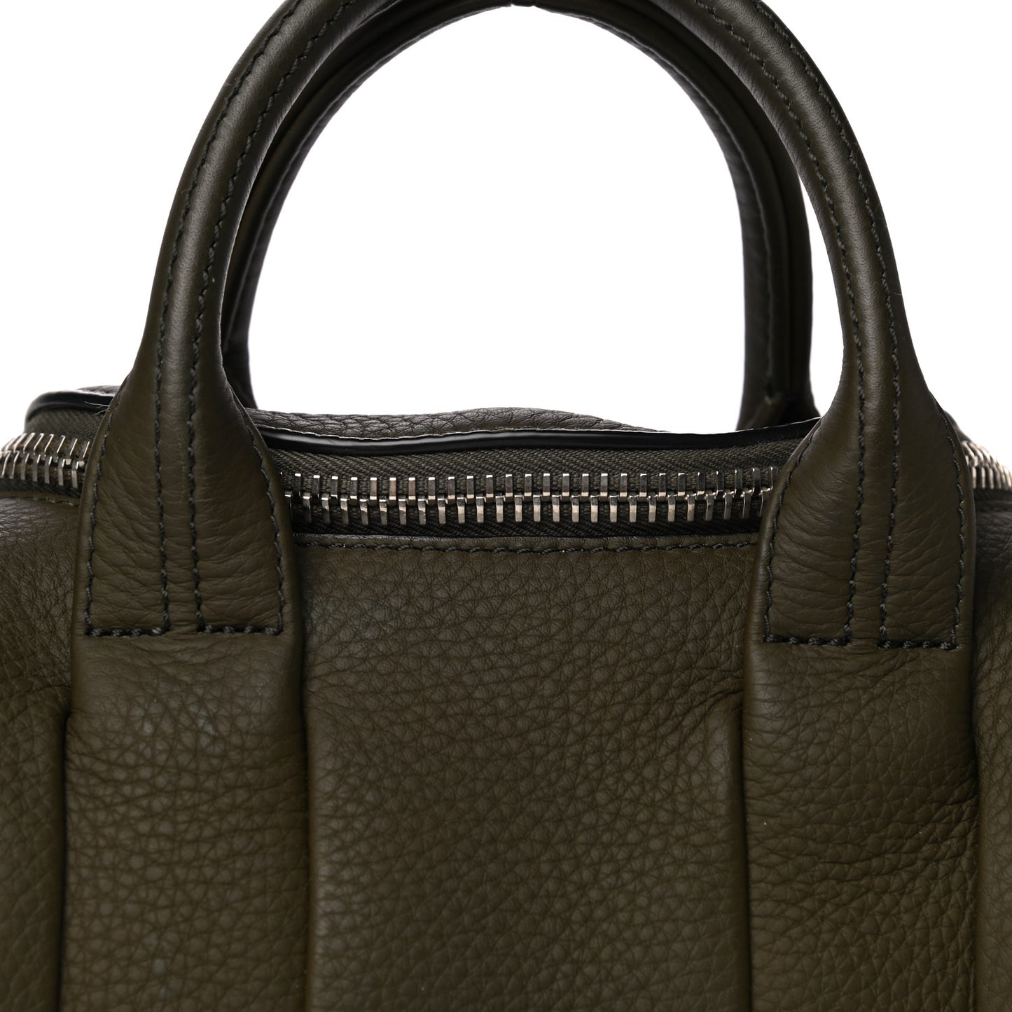 Pebbled Calfskin Mini Rockie Matte Khaki Green Rhodium Hardware