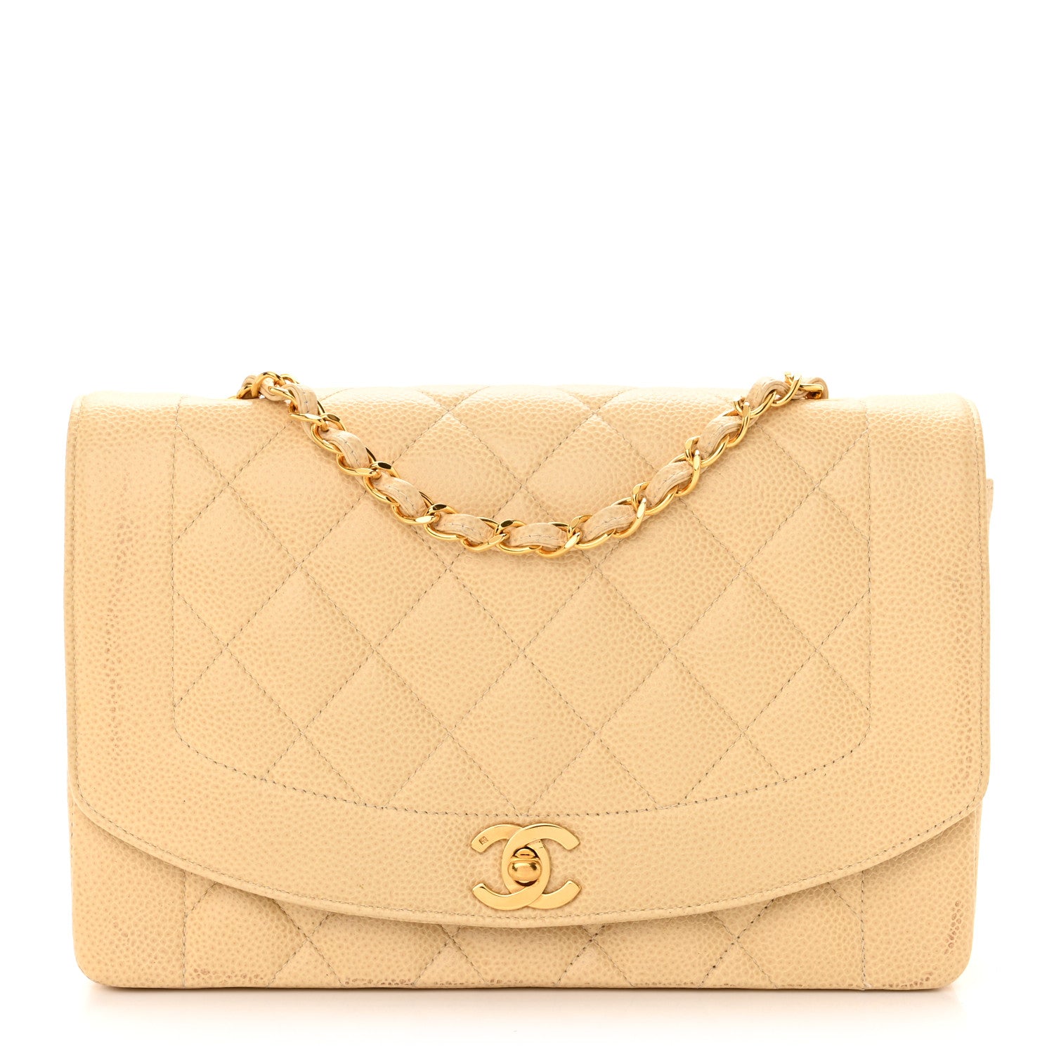 Chanel Caviar Quilted Medium Single Flap Beige 1 of 13
