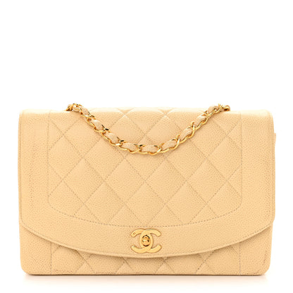 Chanel Caviar Quilted Medium Single Flap Beige 1 of 13