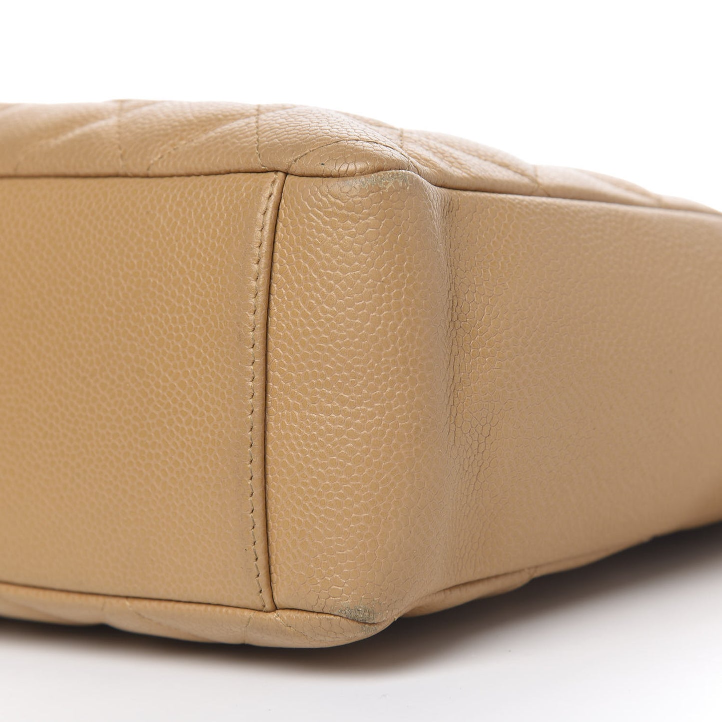 Caviar Quilted Petit Shopping Tote PST Dark Beige
