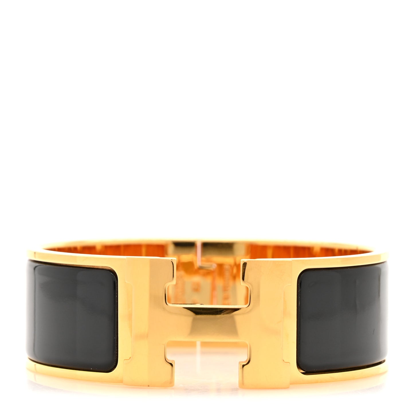 Enamel Wide Clic Clac H Bracelet GM Black