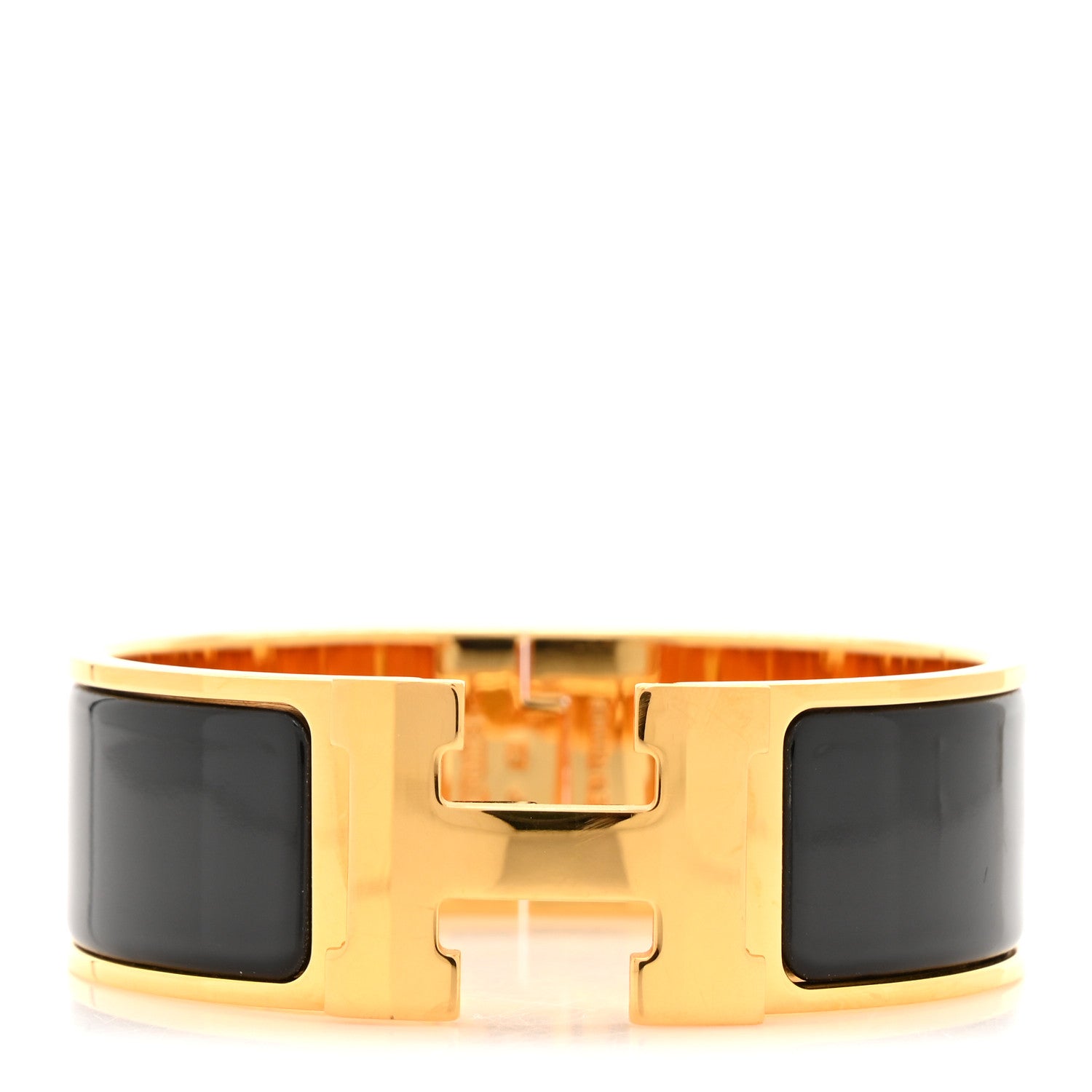 Hermes Enamel Wide Clic Clac H Bracelet GM Black 1 of 5