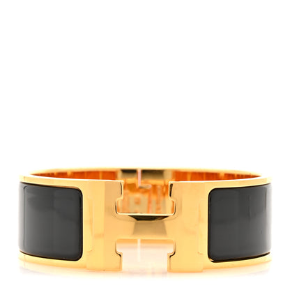 Hermes Enamel Wide Clic Clac H Bracelet GM Black 1 of 5
