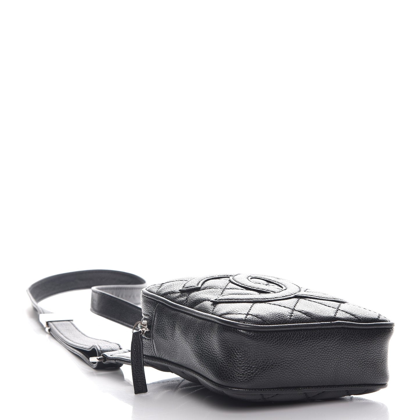 Caviar Quilted Camera Shoulder Bag Black