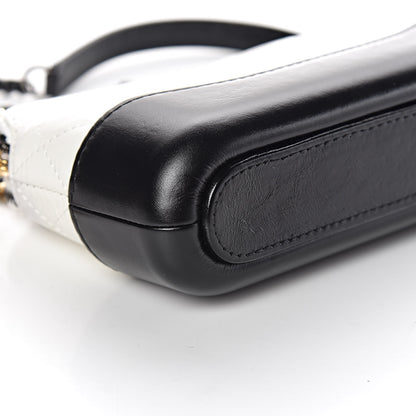 Chanel Aged Calfskin Quilted Small Gabrielle Clutch With Chain White Black 12 of 13