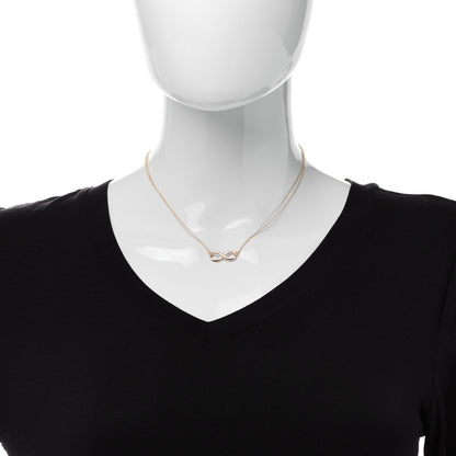Tiffany 18K Yellow Gold Infinity Double Chain Pendant Necklace 2 of 6