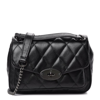 Mulberry Shiny Calfskin Quilted Mini Darley Shoulder Bag Black 1 of 11