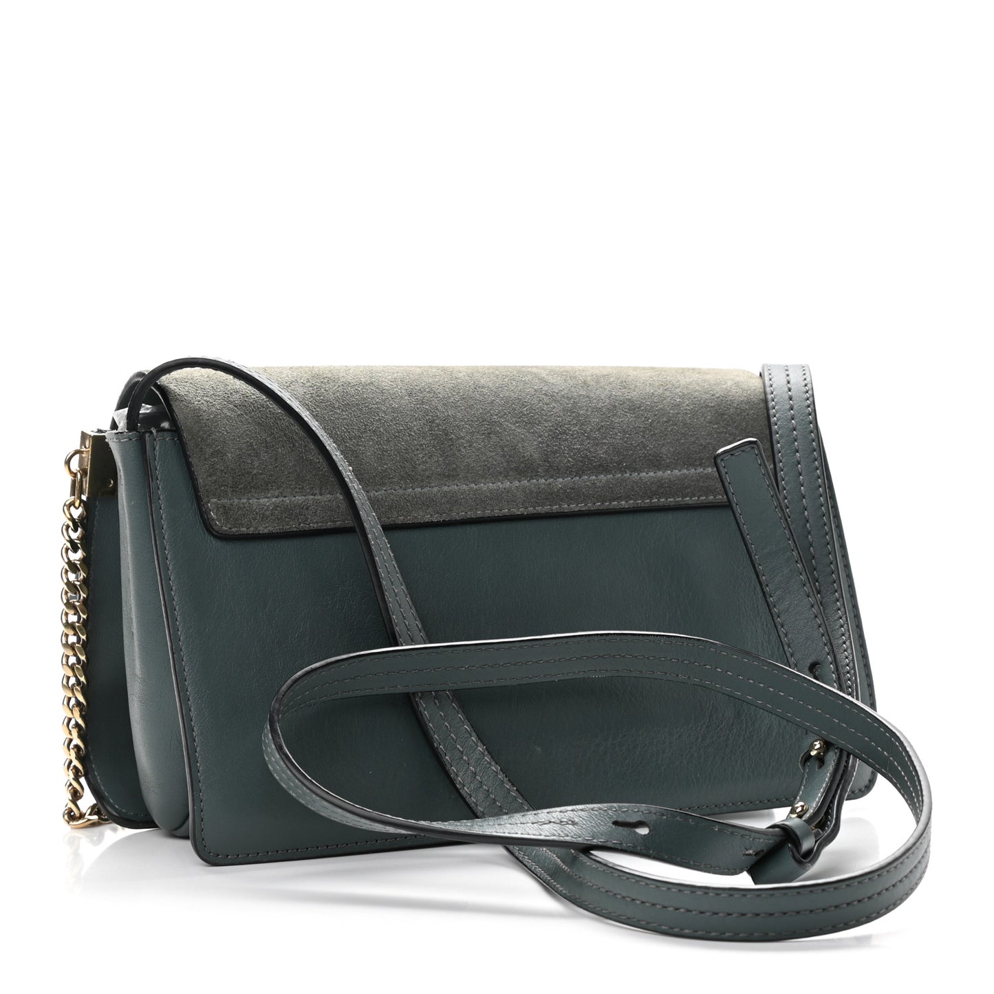 Suede Calfskin Small Faye Shoulder Bag Cloudy Blue