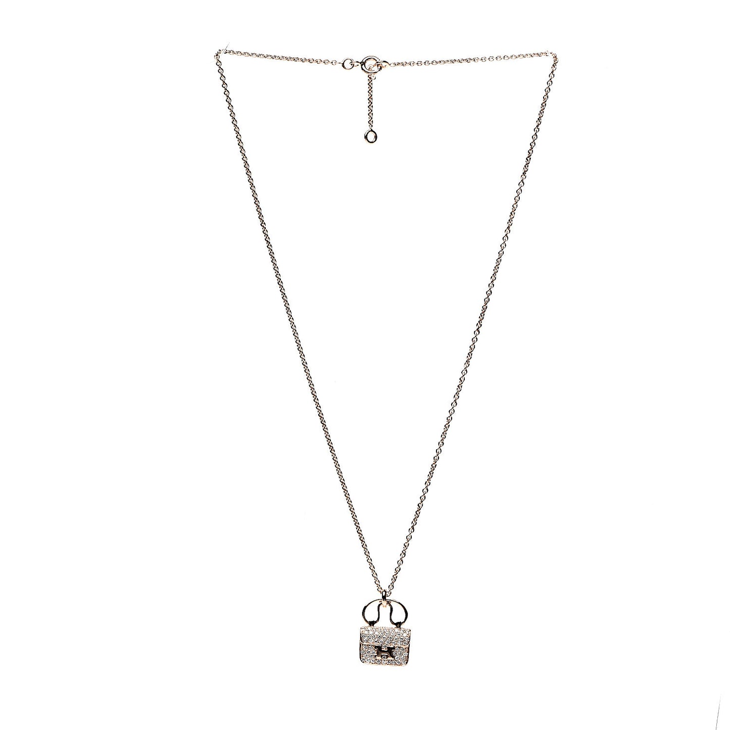 18K Rose Gold Diamond Constance Amulette Pendant Necklace