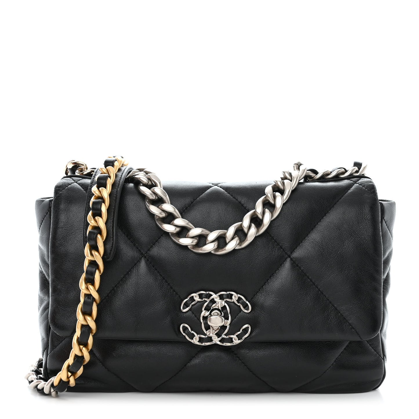Lambskin Quilted Medium Chanel 19 Flap Black