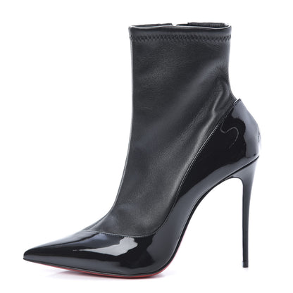 Christian Louboutin Patent Bibooty Ankle Boots 38 Black 1 of 8
