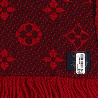 Louis Vuitton Wool Silk Logomania Scarf Rubis 3 of 3