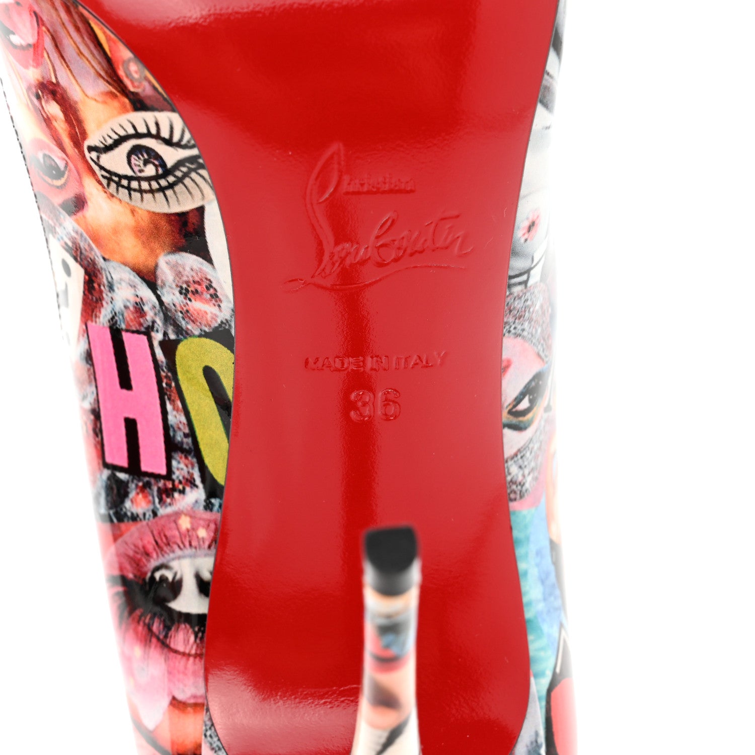 Christian Louboutin Patent Graphic Love Hot Chick 100 Pumps 36 Multicolor 6 of 9