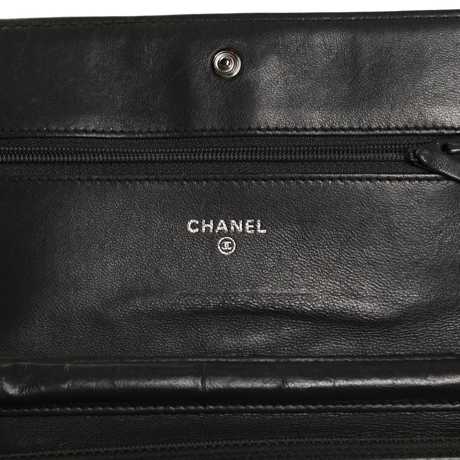 Chanel Calfskin Quilted Boy Wallet On Chain WOC Grey 5 of 11