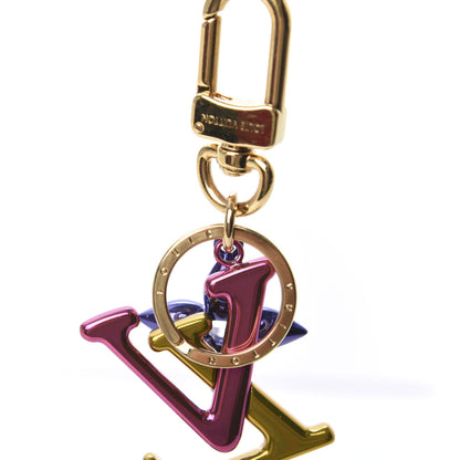 Louis Vuitton New Wave Bag Charm Key Holder Fuchsia Pink Yellow Purple 3 of 3