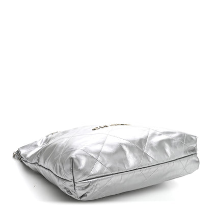 Chanel Metallic Calfskin Quilted Small Chanel 22 Silver 5 of 11
