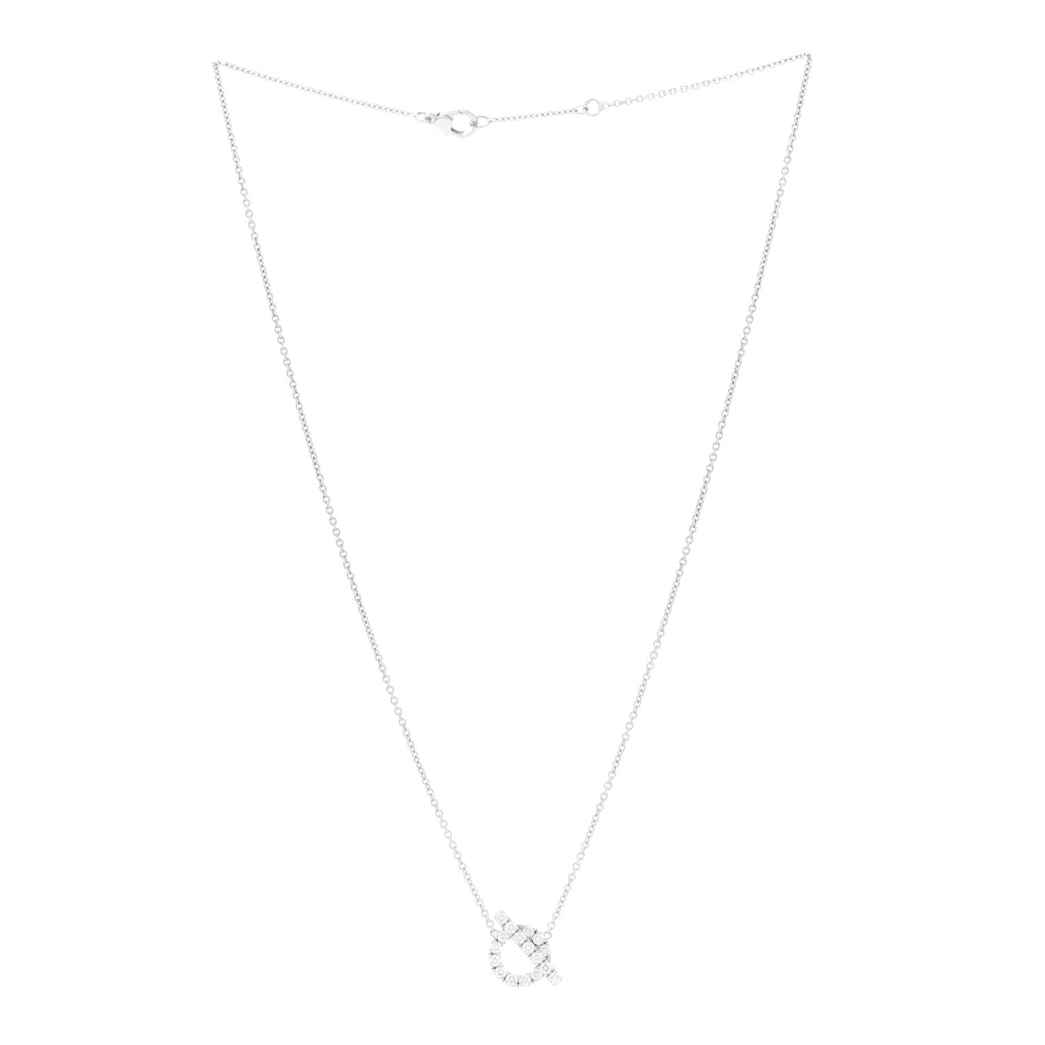 Hermes 18K White Gold Diamond Finesse Pendant Necklace 3 of 6