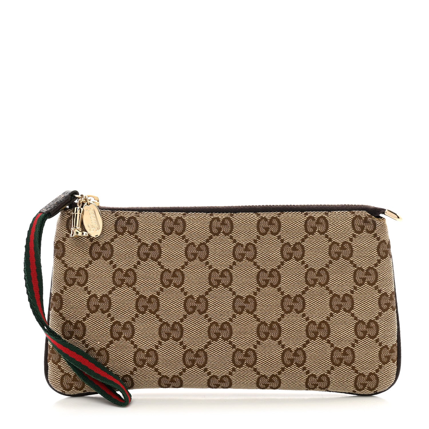 Gucci Monogram Jolicoeur Wristlet Dark Brown 1 of 8