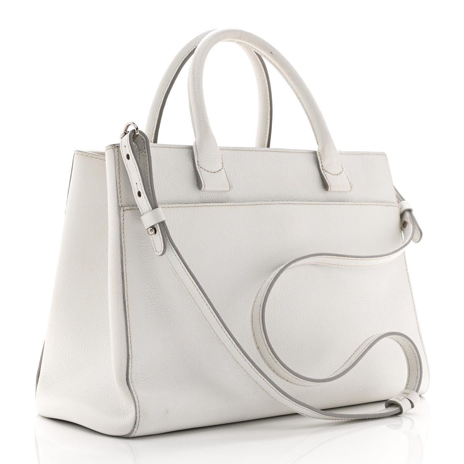 Chanel Grained Calfskin Small Neo Executive Shopper Tote White 3 of 13