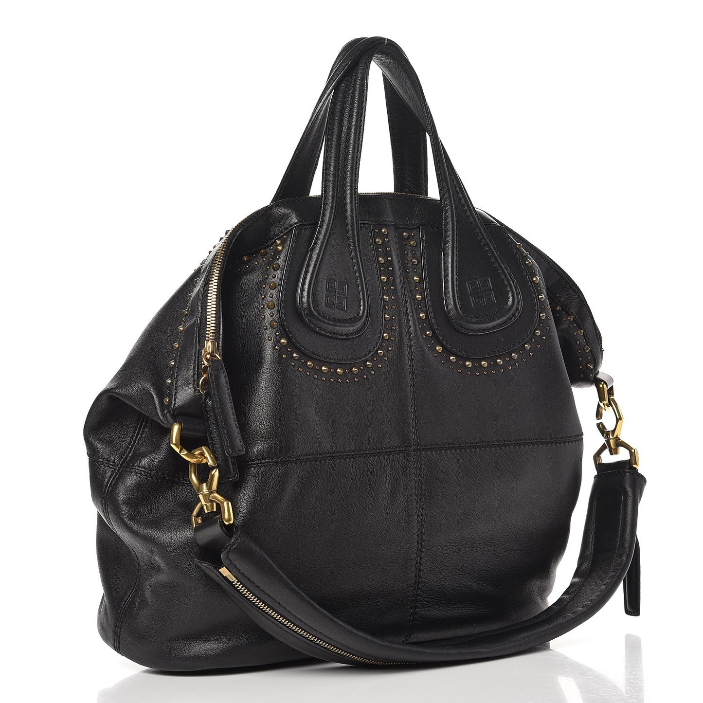 Lambskin Studded Medium Nightingale Black