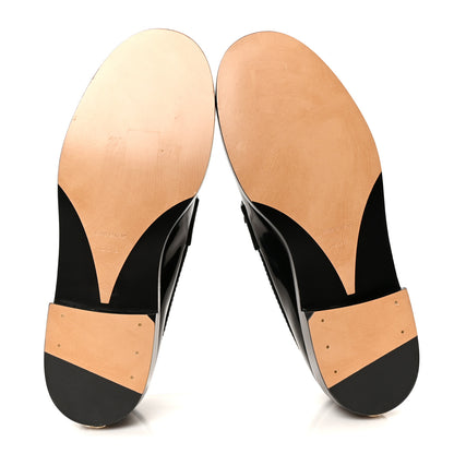 Chanel Shiny Calfskin Logo Loafers 38.5 Black 6 of 10