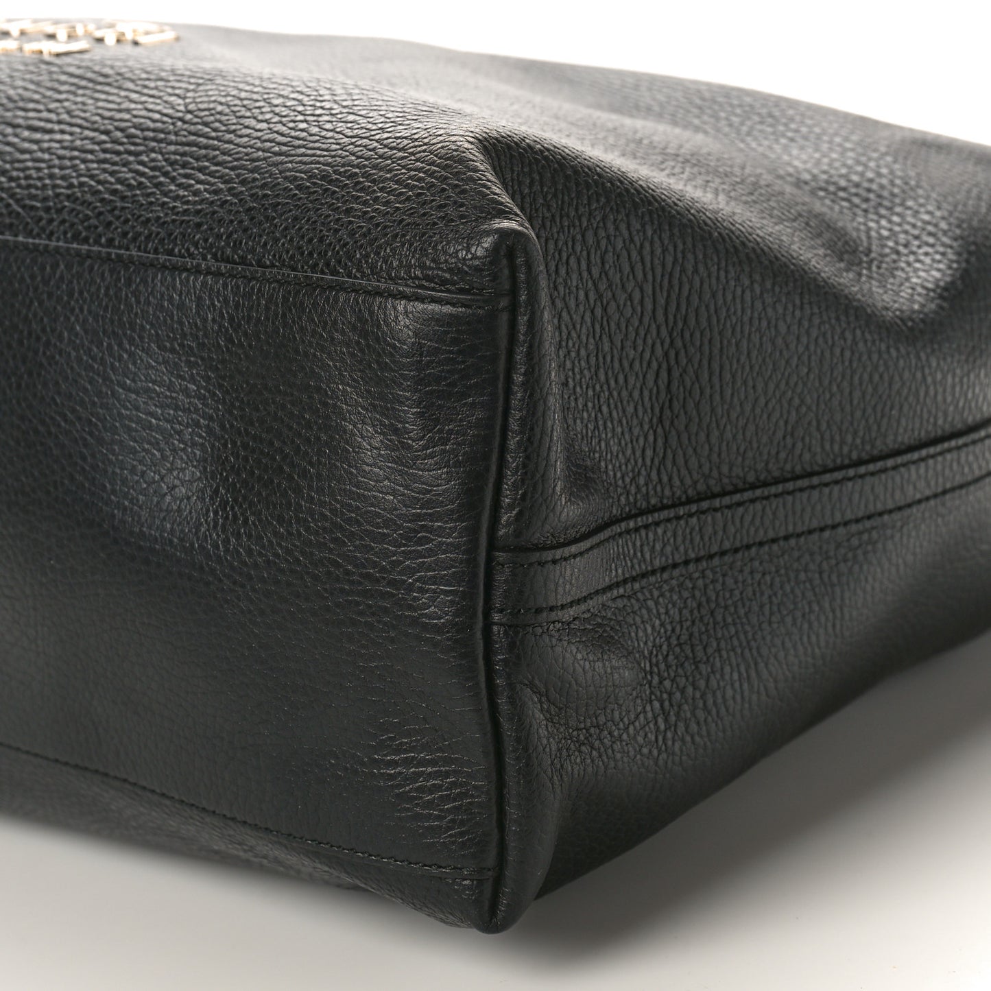 Calfskin Large Gifford Braided Handle Tote Black