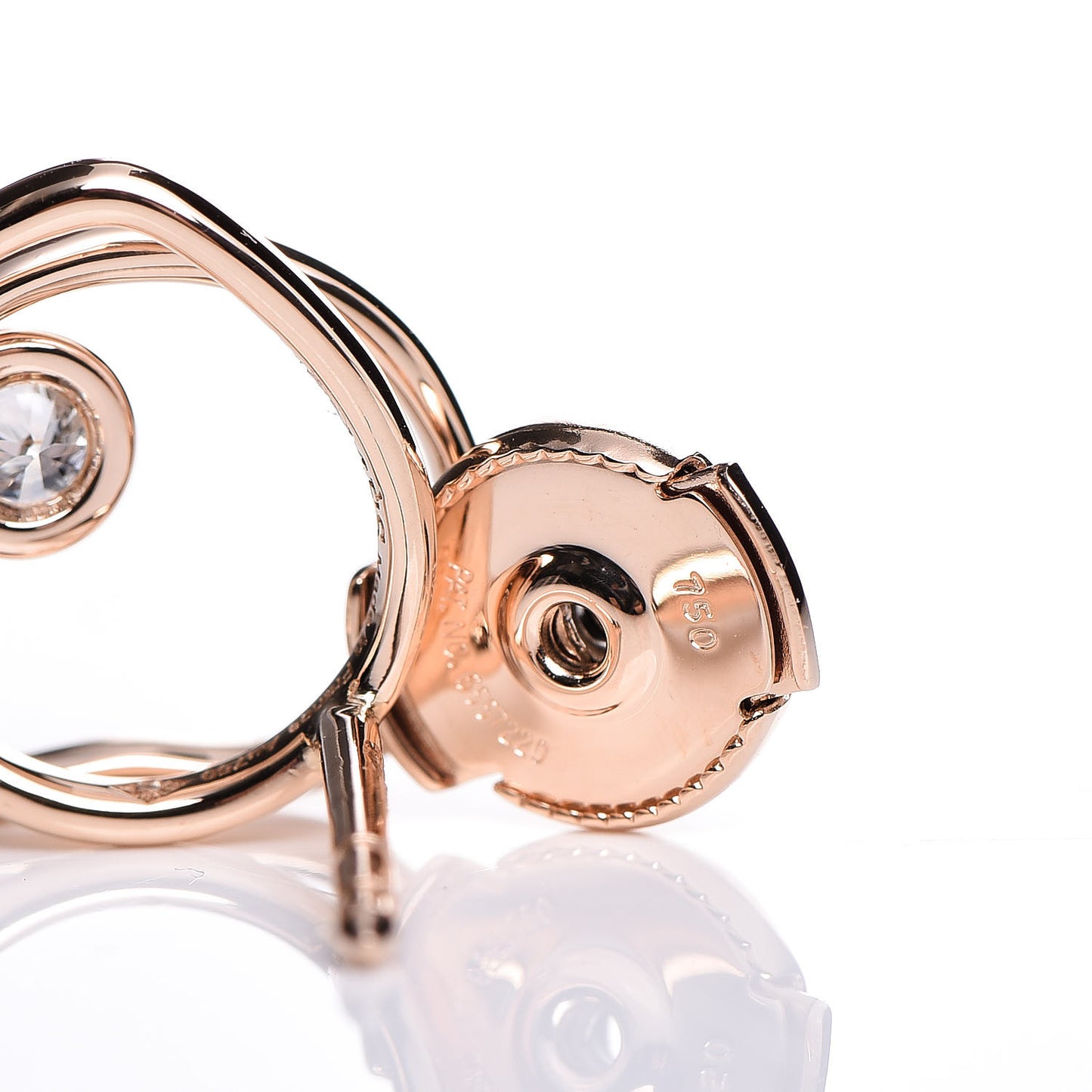 18K Rose Gold Diamond TPM Vertige Coeur Earrings