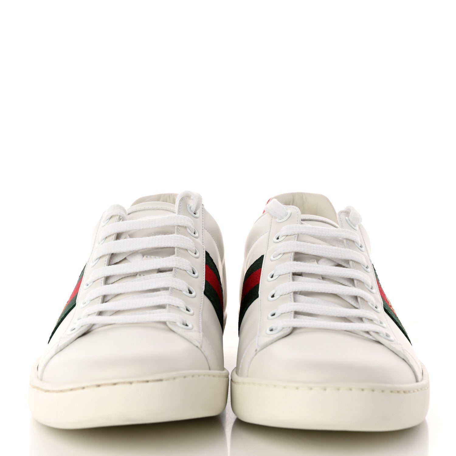 Gucci Calfskin Ayers Bee Embroidered Womens Ace Sneakers 41.5 White Green 2 of 9