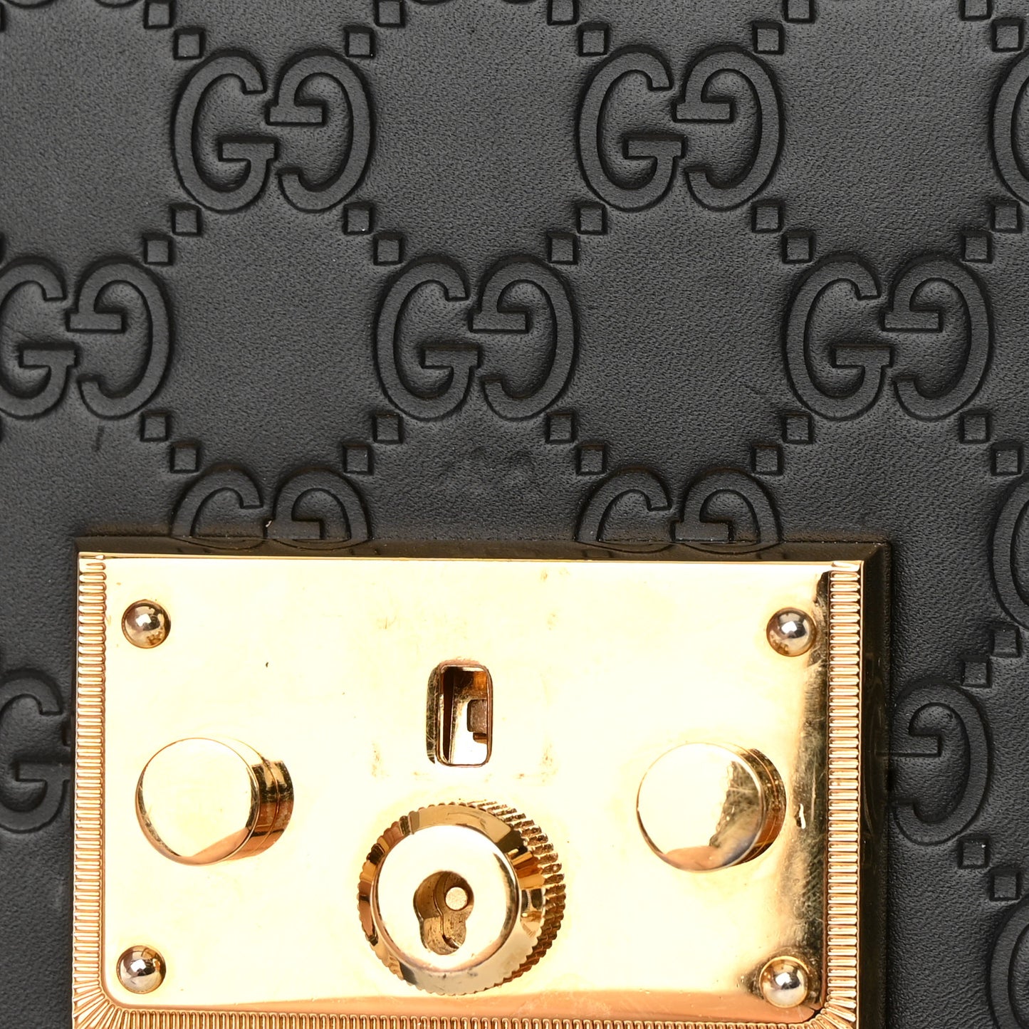Guccissima Small Padlock Shoulder Bag Black