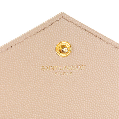 Saint Laurent Grain De Poudre Matelasse Chevron Monogram Chain Wallet Powder 6 of 7